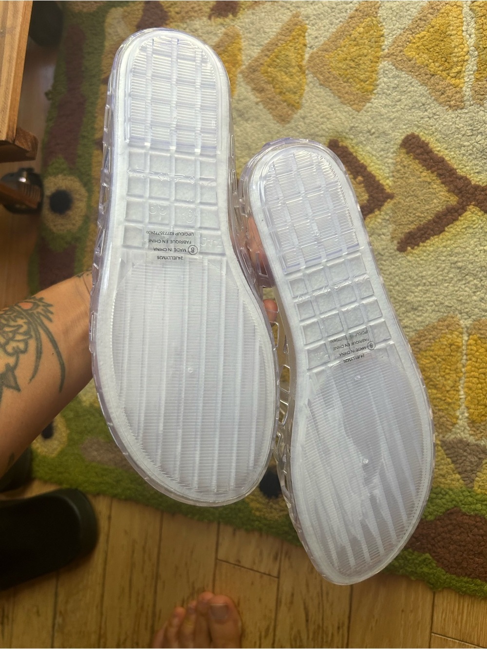 No Boundaries Clear Jelly Cage Ballet Flats Shoes Size 8 Y2K Festival Beach - Picture 8 of 11
